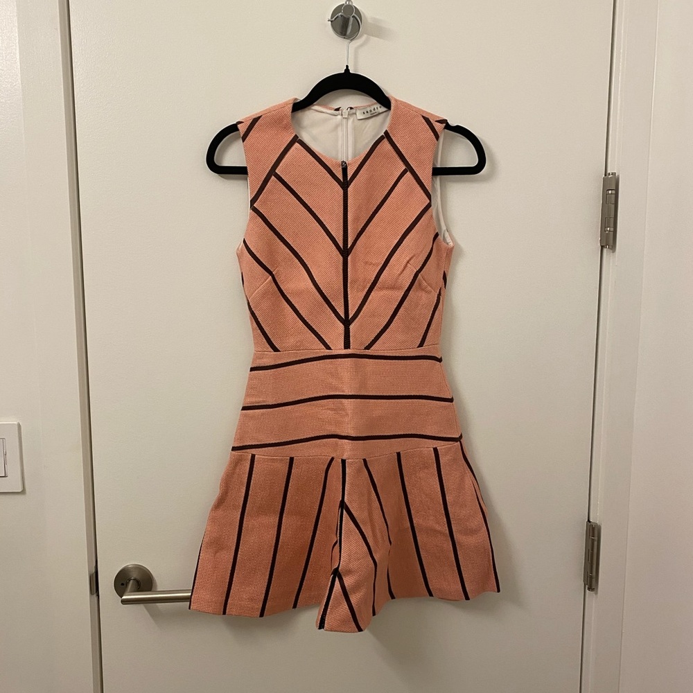 Sandro Pink & Black Striped Dress